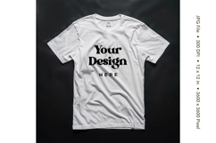 White T-shirt Mockups Bella and Canvas Top View Mockups Product Image 1