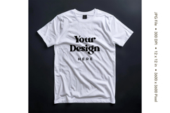 White T-shirt Mockups Bella and Canvas Top View Mockups Product Image 1