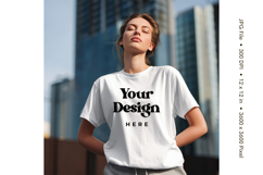 White T-shirt Mockups Bella and Canvas Model Blank Mockups Product Image 1