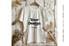 White T-shirt Mockups Bella and Canvas Top View Mockups Product Image 1