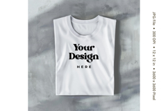 White T-shirt Mockups Bella and Canvas Top View Mockups Product Image 1