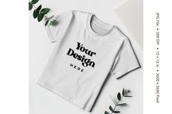 White T-shirt Mockups Bella and Canvas Top View Mockups Product Image 1