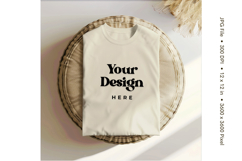 White T-shirt Mockups Bella and Canvas Top View Mockups Product Image 1