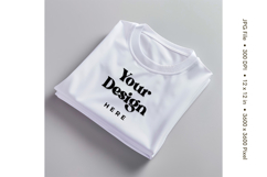 White T-shirt Mockups Bella and Canvas Top View Mockups Product Image 1