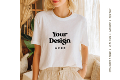White T-shirt Mockups Bella and Canvas Model Blank Mockups Product Image 1