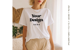White T-shirt Mockups Bella and Canvas Model Blank Mockups Product Image 1
