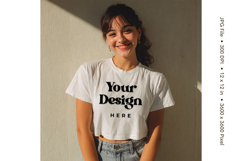 White T-shirt Mockups Bella and Canvas Model Blank Mockups Product Image 1