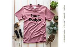 White T-shirt Mockups Bella and Canvas Top View Mockups Product Image 1