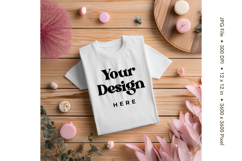 White T-shirt Mockups Bella and Canvas Top View Mockups Product Image 1