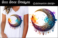 Watercolor Rainbow Moon Clipart Product Image 1