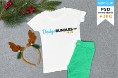 Christmas t-shirt mockup | White tshirt mockup Christmas Product Image 1