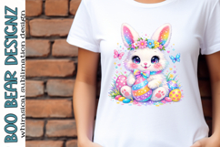 Pastel Glitter Easter Bunny Clipart Product Image 1