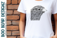 Black and white line Bird Clipart Product Image 1