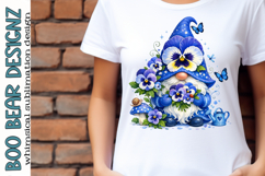 Blue Pansy Gnome Clipart Product Image 1