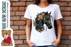 Boho Black Horse Clipart Product Image 2