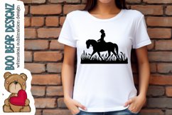 Western Trail Rider Clipart Horse design Product Image 1