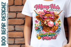 Messy Hair and Don't Care, Highland Cow Clipart Product Image 1