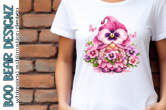 Pink Pansy Gnome Clipart Product Image 1