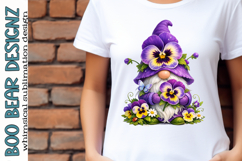 Purple Pansy Gnome Clipart Product Image 1