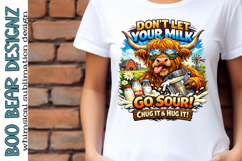 Don't Let Your Milk Go Sour, Highland Cow Clipart Product Image 1