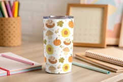 Cozy Autumn pumpkin and leaves pattern seamless Product Image 4