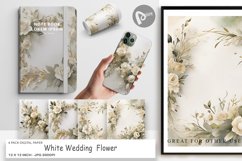 Digital Paper White Wedding Flower Product Image 1
