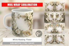 Mug sublimation design White Wedding Flower Product Image 1