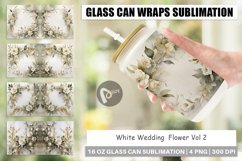 Glass Can Wraps White Wedding Flower Product Image 1