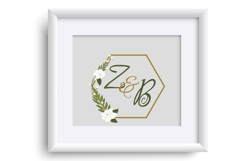 White Wedding Monogram Color Font Product Image 6