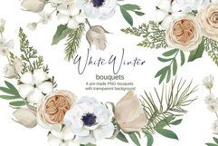 White Winter Bouquet Christmas Clipart | Sublimation design Product Image 1