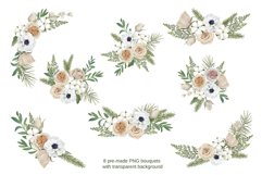 White Winter Bouquet Christmas Clipart | Sublimation design Product Image 2