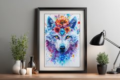 White wolves with flowers Product Image 1