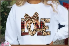 Christmas Love png, Christmas Leopard print love letters png Product Image 1