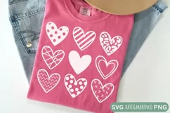 Retro Valentine SVG | Stacked Hearts SVG | Valentine PNG Product Image 1