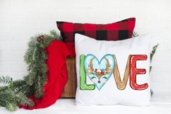 Love Christmas Sublimation, Christmas Deer Heart Sublimation Product Image 2