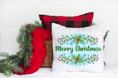 Merry Christmas Floral Sublimation. Christmas Signs Png Product Image 4