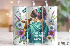 Just A Girl Who Loves Cows Tumbler Wrap, Cow Tumbler Wrap Product Image 1