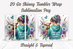 Just A Girl Who Loves Cows Tumbler Wrap, Cow Tumbler Wrap Product Image 2