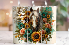 Just A Girl Who Loves Horses Tumbler Wrap, Horse Tumbler PNG Product Image 1