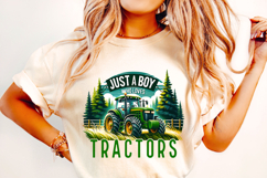 Just A Boy Who Loves Tractors PNG, Farm PNG, Tractor Clipart Product Image 2