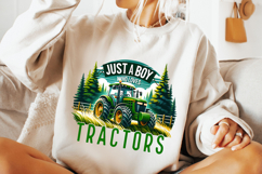 Just A Boy Who Loves Tractors PNG, Farm PNG, Tractor Clipart Product Image 3