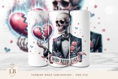 Who Needs Love Anti Valentine Seamless 20oz Tumbler Wrap Product Image 1