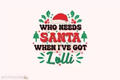 Funny Christmas Lolli Kid SVG T-shirt Design Product Image 1