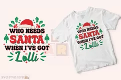 Funny Christmas Lolli Kid SVG T-shirt Design Product Image 2