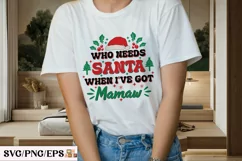 Funny Christmas Mamaw Kid SVG T-shirt Design Product Image 3