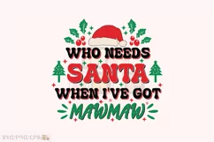 Funny Christmas Mawmaw Kid SVG T-shirt Design Product Image 1