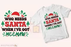 Funny Christmas Meemaw Kid SVG T-shirt Design Product Image 2