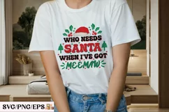 Funny Christmas Meemaw Kid SVG T-shirt Design Product Image 3