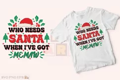 Funny Christmas Memaw Kid SVG T-shirt Design Product Image 2
