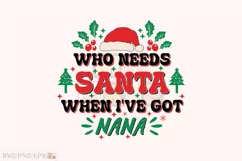 Funny Christmas Nana Kid SVG T-shirt Design Product Image 1